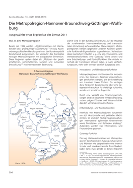 Die Metropolregion Hannover-Braunschweig-Göttingen