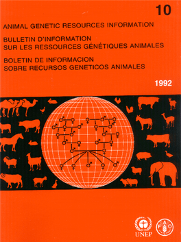 Animal Genetic Resources Information Bulletin