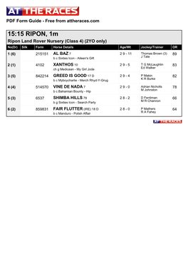 15:15 RIPON, 1M