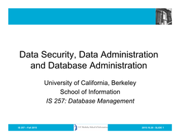 Database Administration