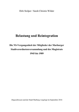 Belastung Und Reintegration