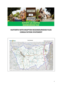 Rufforth with Knapton Neighbourhood Plan Consultation Statement