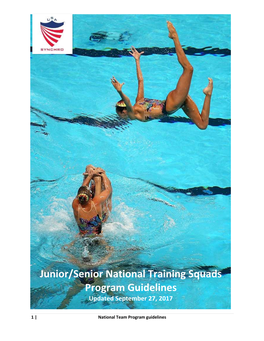 Junior/Senior National Training Squads Program Guidelines Updated September 27, 2017