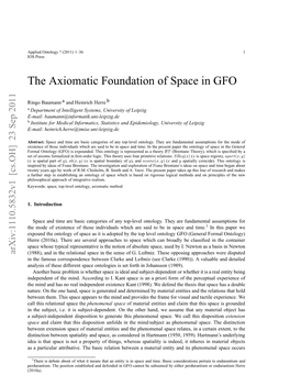 The Axiomatic Foundation of Space In