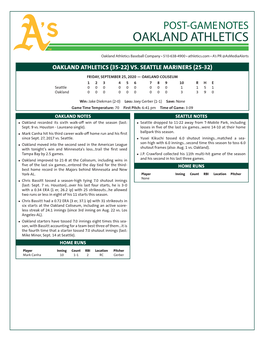 Oakland Athletics Virtual Press