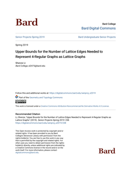 Upper Bounds for the Number of Lattice Edges Needed to Represent 4-Regular Graphs As Lattice Graphs