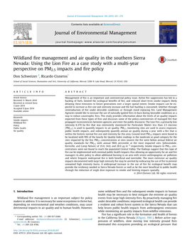 Wildland Fire Management and Air Quality in the Southern Sierra Nevada