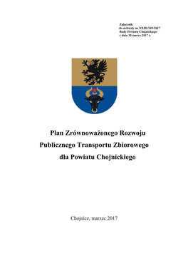 Plan Zrównoważonego Rozwoju Publicznego Transportu Zbiorowego Dla Powiatu Chojnickiego