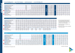 Timetable Starts 18 September 2016 Canterbury > Whitstable > Herne Bay > Canterbury Saturdays