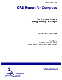 The European Union's Energy Security Challenges