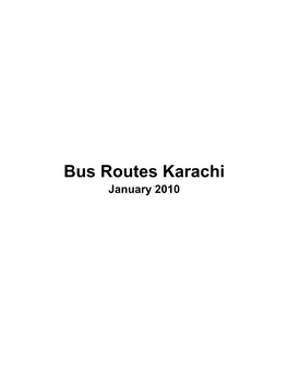 Bus Routes Karachi January 2010