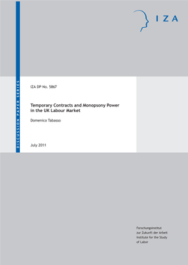 Temporary Contracts and Monopsony Power in the UK Labour Market