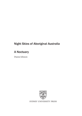 Night Skies of Aboriginal Australia a Noctuary