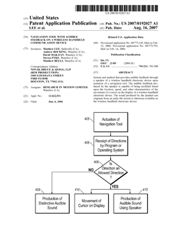 (12) Patent Application Publication (10) Pub. No.: US 2007/0192027 A1 LEE Et Al