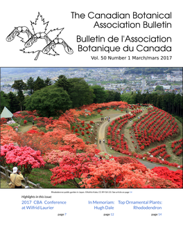 The Canadian Botanical Association Bulletin Bulletin De L'association Botanique Du Canada Vol