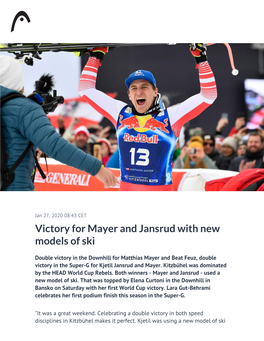 Victory for Mayer and Jansrud with New Models of Ski