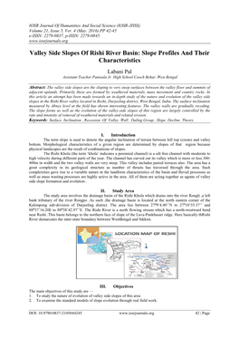 Valley Side Slopes of Rishi River Basin: Slope Profiles and Their Characteristics