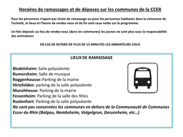 Horaires De Ramassages Et De Déposes Sur Les Communes De La CCER