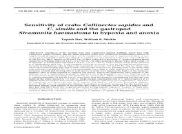 Stramonita Haemastoma to Hypoxia and Anoxia