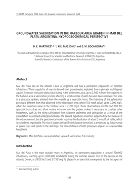 Groundwater Salinization in the Harbour Area Graben in Mar Del Plata, Argentina