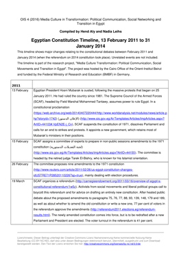Egyptian Constitution Timeline, 13 February 2011