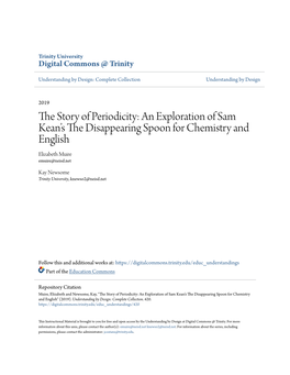 An Exploration of Sam Kean's the Disappearing Spoon for Chemistry