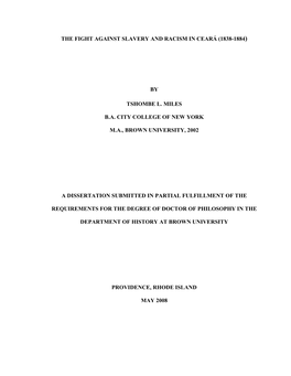 The Fight Against Slavery and Racism in Ceará (1838-1884)