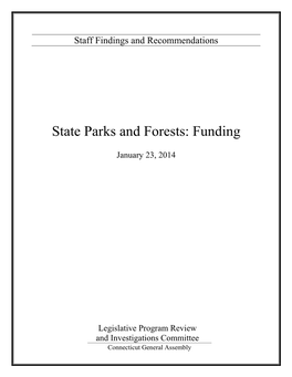 State Parks and Forests: Funding