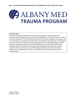 Blunt Abdominal Trauma, Hollow Viscus Injury Original