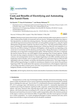 Costs and Benefits of Electrifying and Automating Bus Transit Fleets