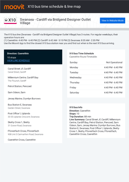 X10 Bus Time Schedule & Line Route