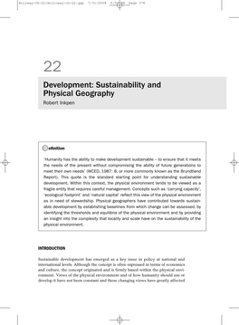 Development: Sustainability and Physical Geography Robert Inkpen