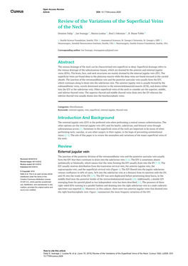 Review of the Variations of the Superficial Veins of the Neck