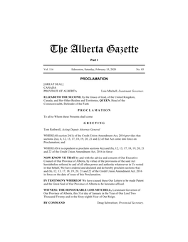 The Alberta Gazette