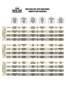 2021 Asia Cup Qualifiers Schedule .Xlsx