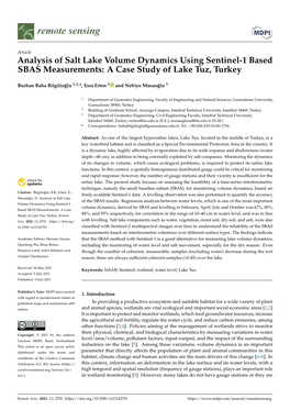 Analysis of Salt Lake Volume Dynamics Using Sentinel-1 Based SBAS Measurements: a Case Study of Lake Tuz, Turkey