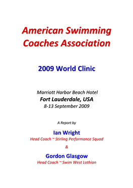 ASCA 2009 World Clinic Report 2