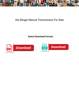 Kia Stinger Manual Transmission for Sale