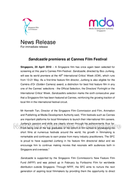 Sandcastle Premieres at Cannes Film Festival