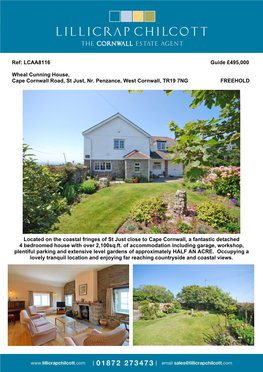 LCAA8116 Guide £495000 Wheal Cunning House, Cape