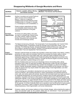 Disappearing Wildlands of Georgia Mountains and Rivers
