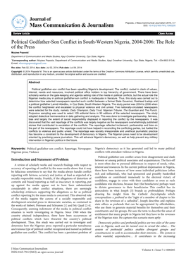 Political Godfather-Son Conflict in South-Western Nigeria, 2004-2006