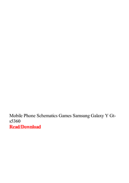 Mobile Phone Schematics Games Samsung Galaxy Y Gt-S5360