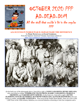 OCTOBER 2020 PPP AD-DEAD-DUM All the Stuff That Couldn’T Fit in the Regular PPP
