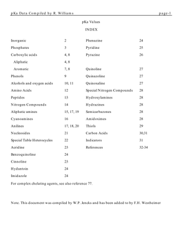 Pka Data Compiled by R