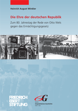 Die Ehre Der Deutschen Republik : Zum 80. Jahrestag Der Rede Von