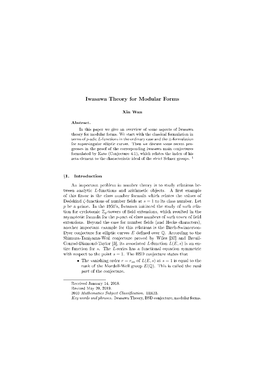 Iwasawa Theory for Modular Forms