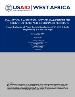 Eas) Project for the Regional Peace and Governance Programs