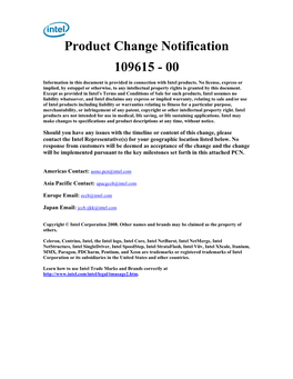 Product Change Notification 109615