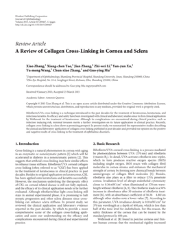 A Review of Collagen Cross-Linking in Cornea and Sclera